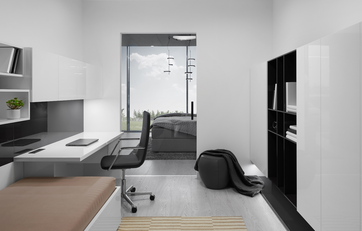 Hanák nábytok minimalistický študentská izba